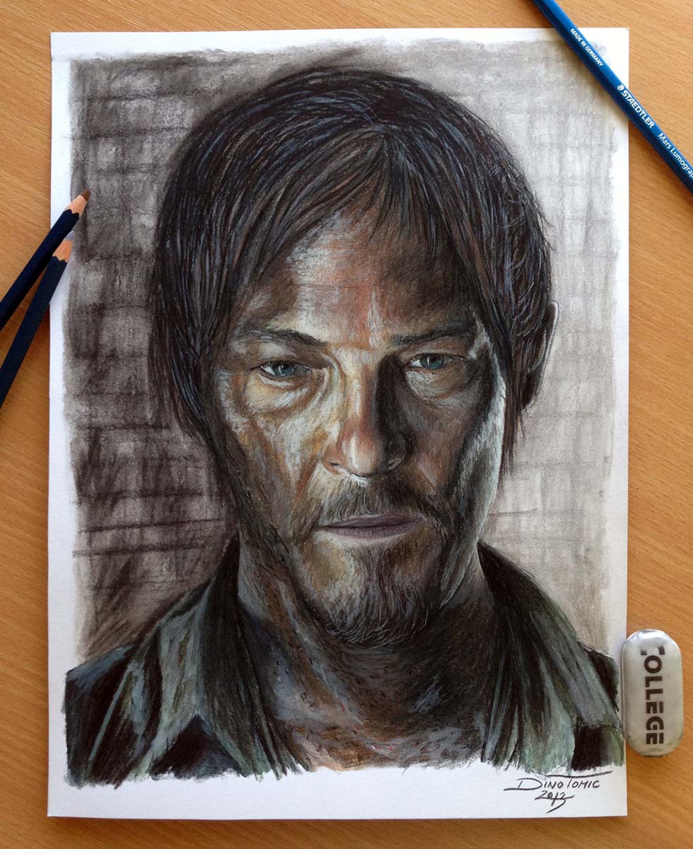 21 daryl dixon color pencil drawings by atomiccircus