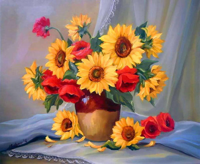 sunflower flower paintings