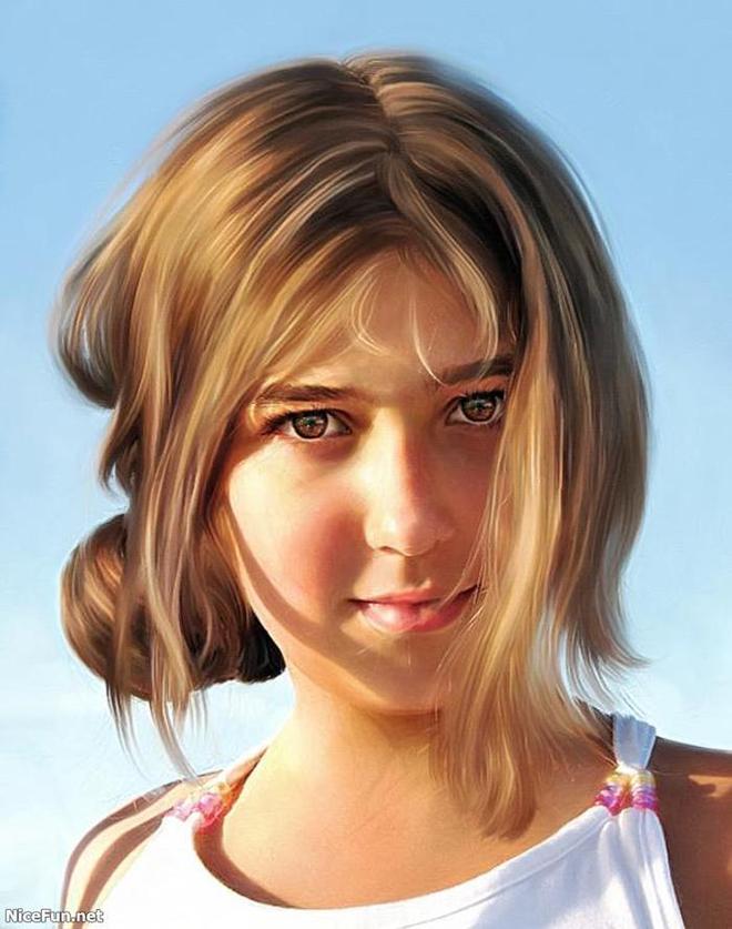 beautiful girl oil painting
