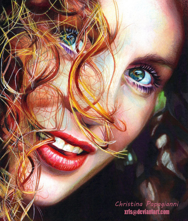 6 color pencil drawing by christina papagianni