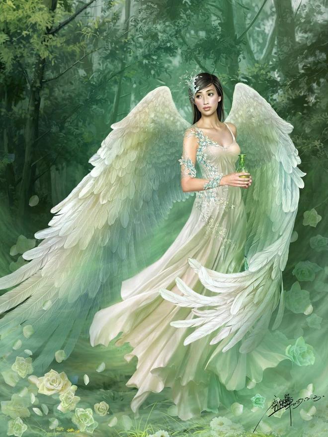 angel fantasy art by yuehui tang