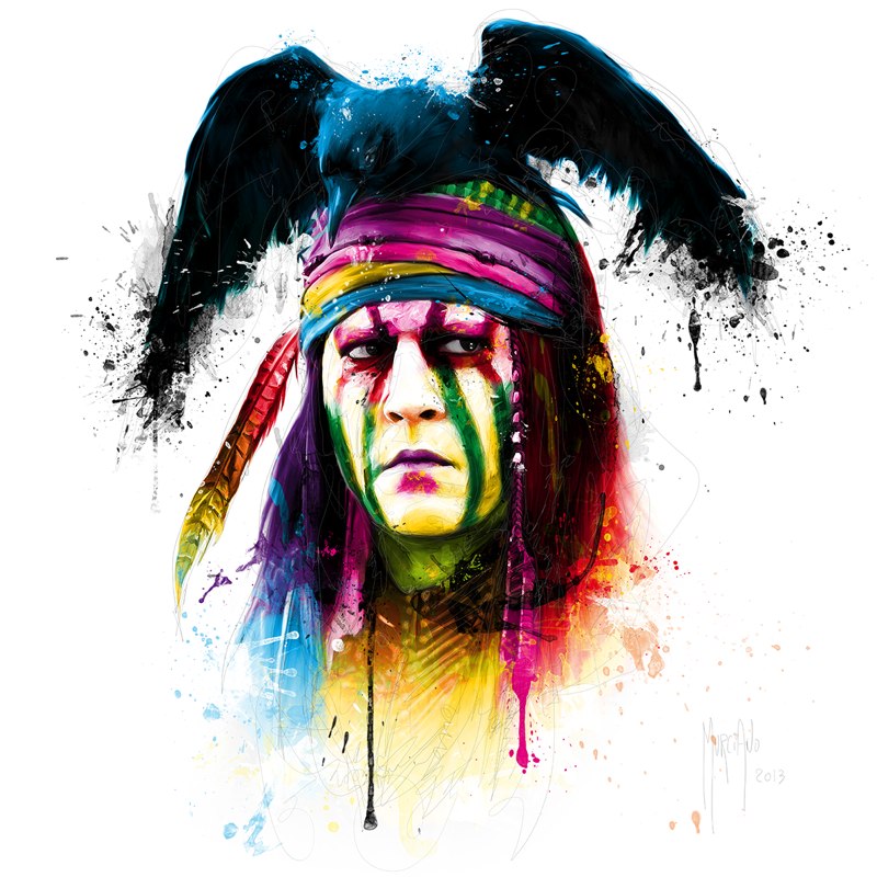 7 crow man colorful paintings by patrice murciano