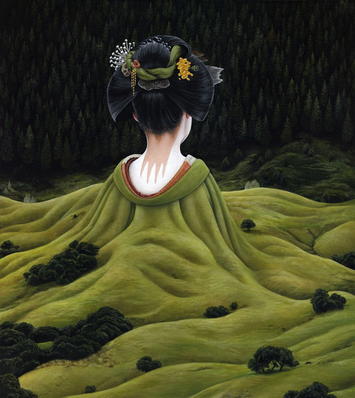 9 japanese girl surreal paintings by moki