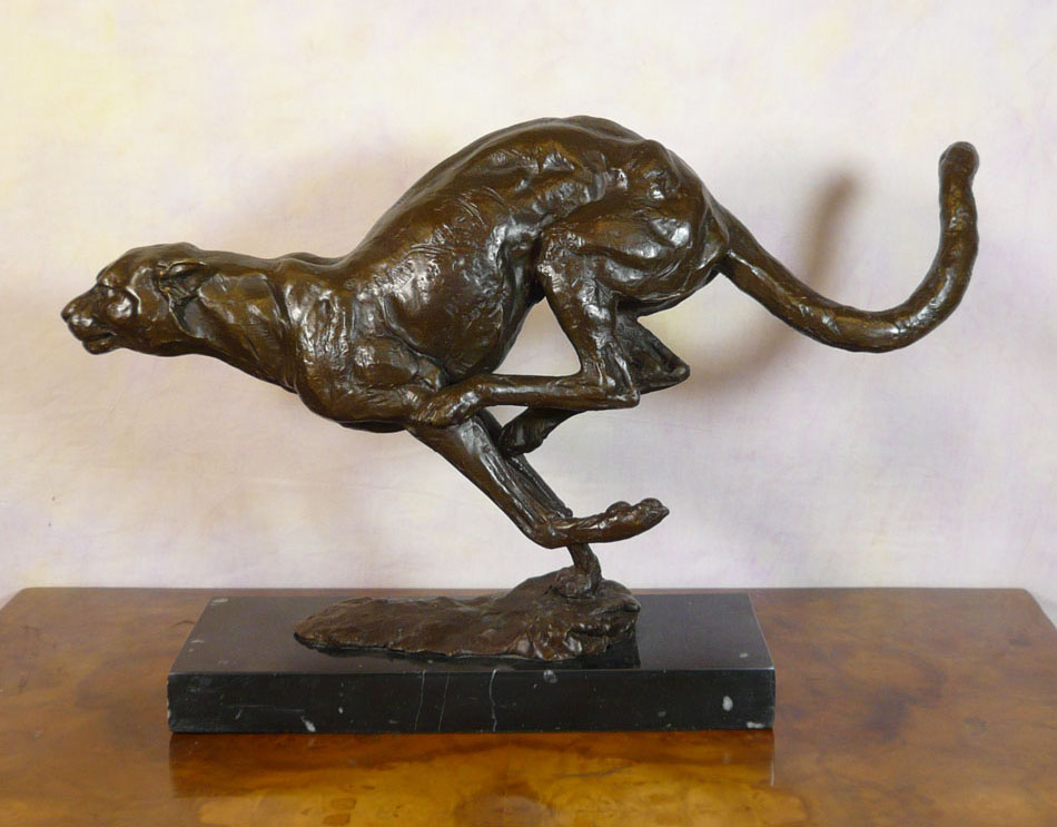 cheetah bronze sculptures