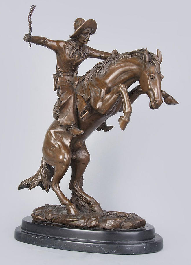 cow boy bronze sculptures