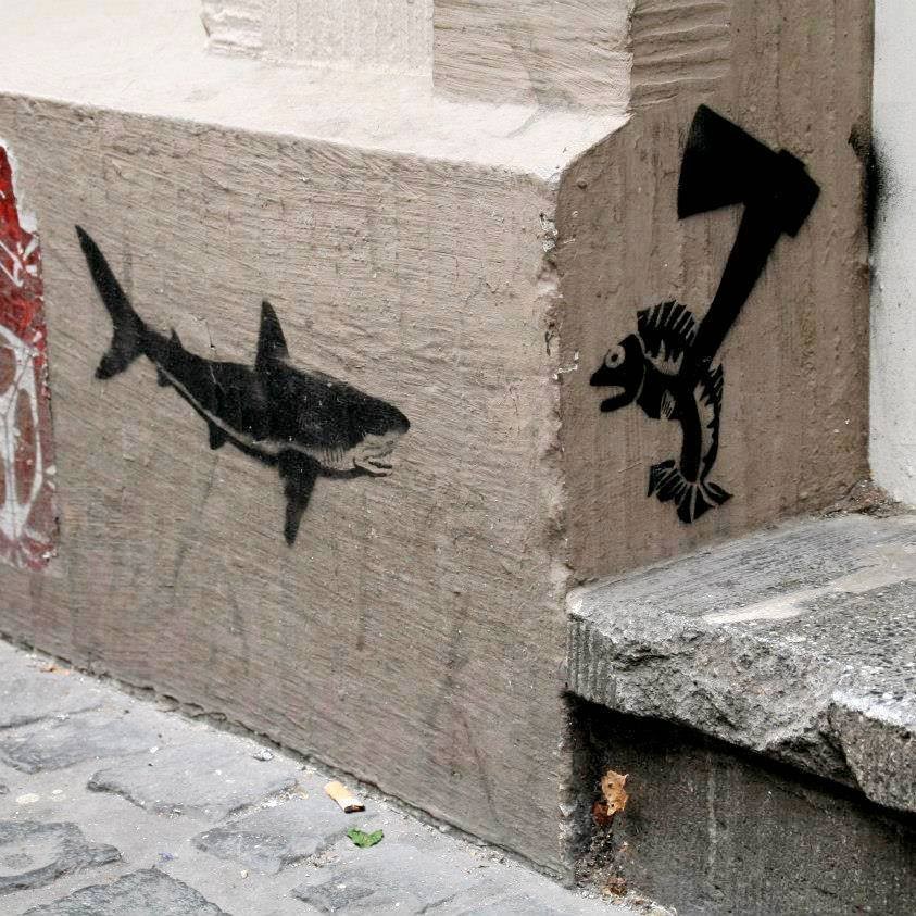 14 fish creative street art work
