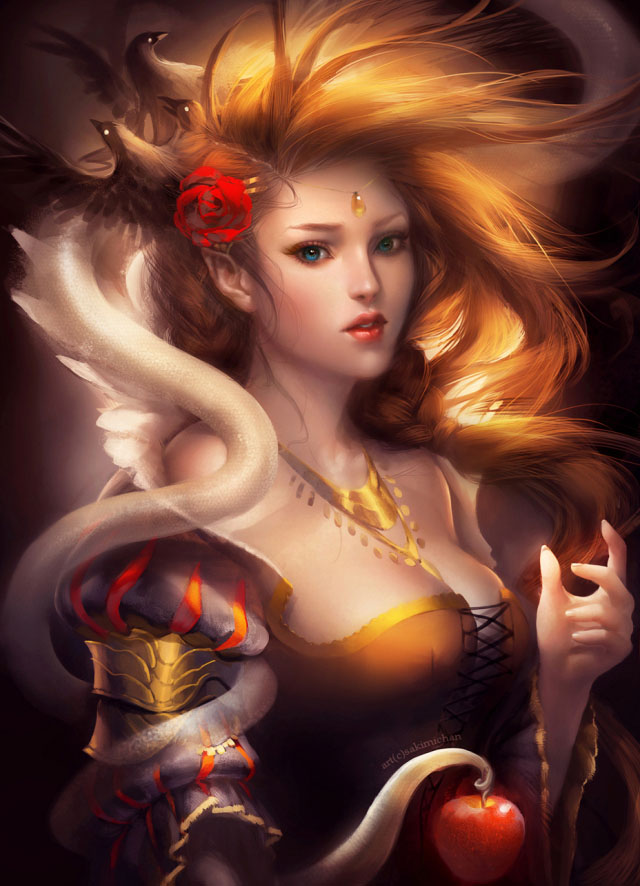 digital painting fantasy woman by yue sakimichan