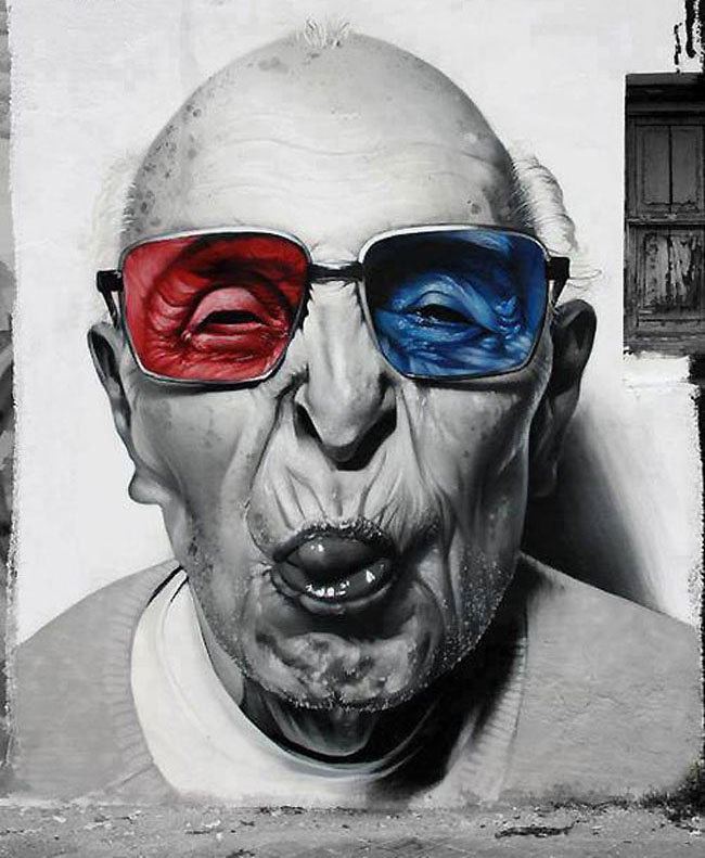 old man street art