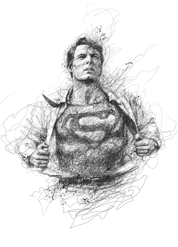super hero scribbles