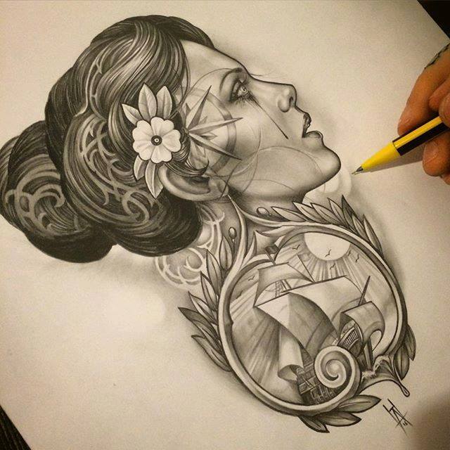 surreal drawing by dancock tattoo