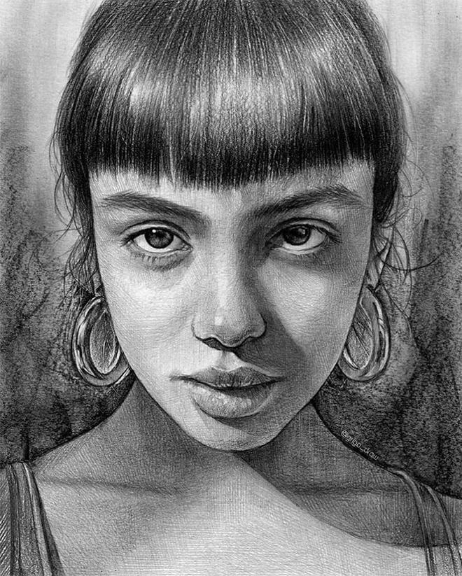realistic pencil drawing portrait girl by grigo draw