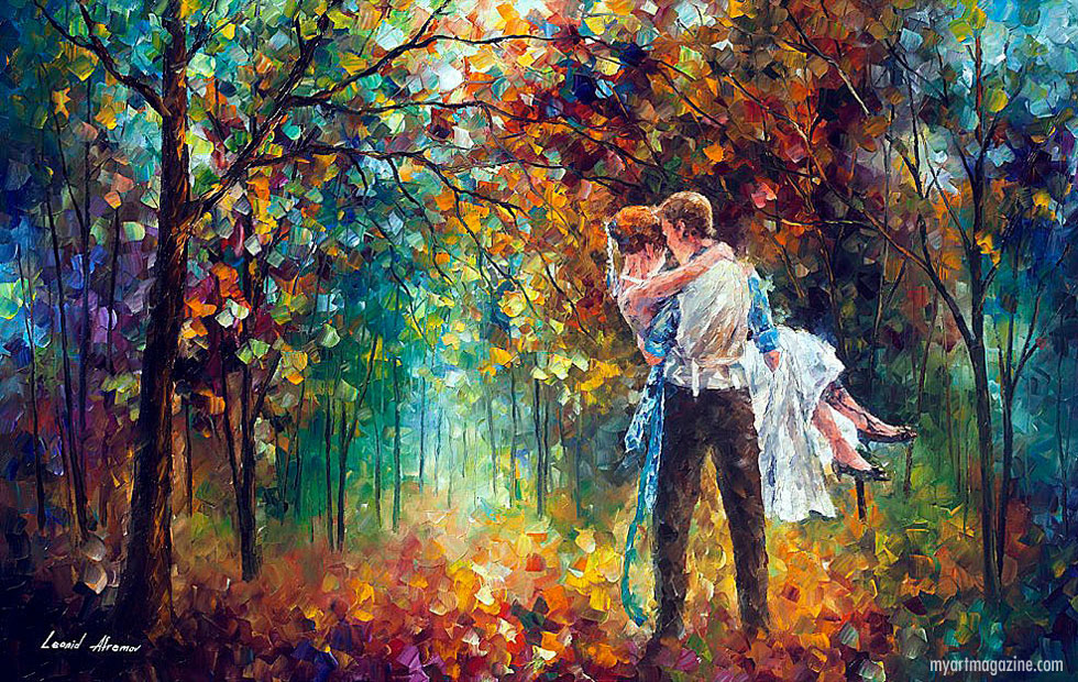 oil painting love by leonid afremov