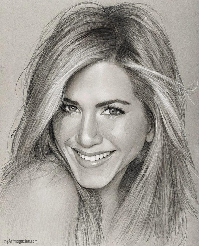 realistic pencil drawing portrait woman by justin maas